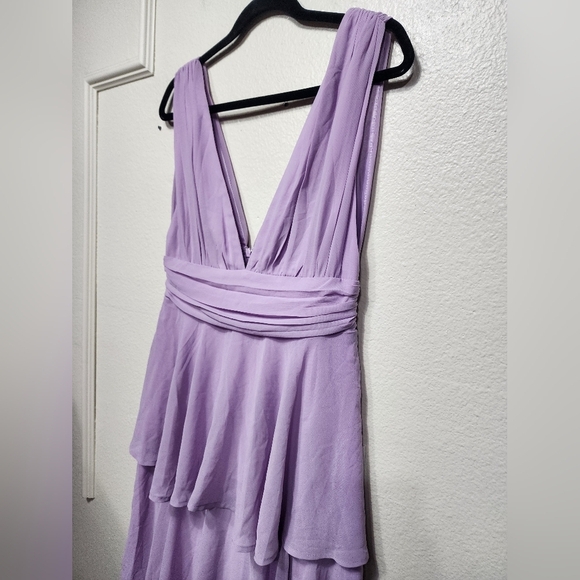 Lulus Amazing Evening Lavender Tiered Maxi Dress L Wedding Party Prom Spring - Picture 8 of 10